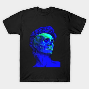 David Skull Interactive Yellow&Blue Filter T-Shirt By Red&Blue T-Shirt